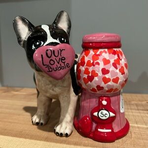 NWT 2023 Blue Sky Valentine’s Boston Terrier w/Gum Ball Machine